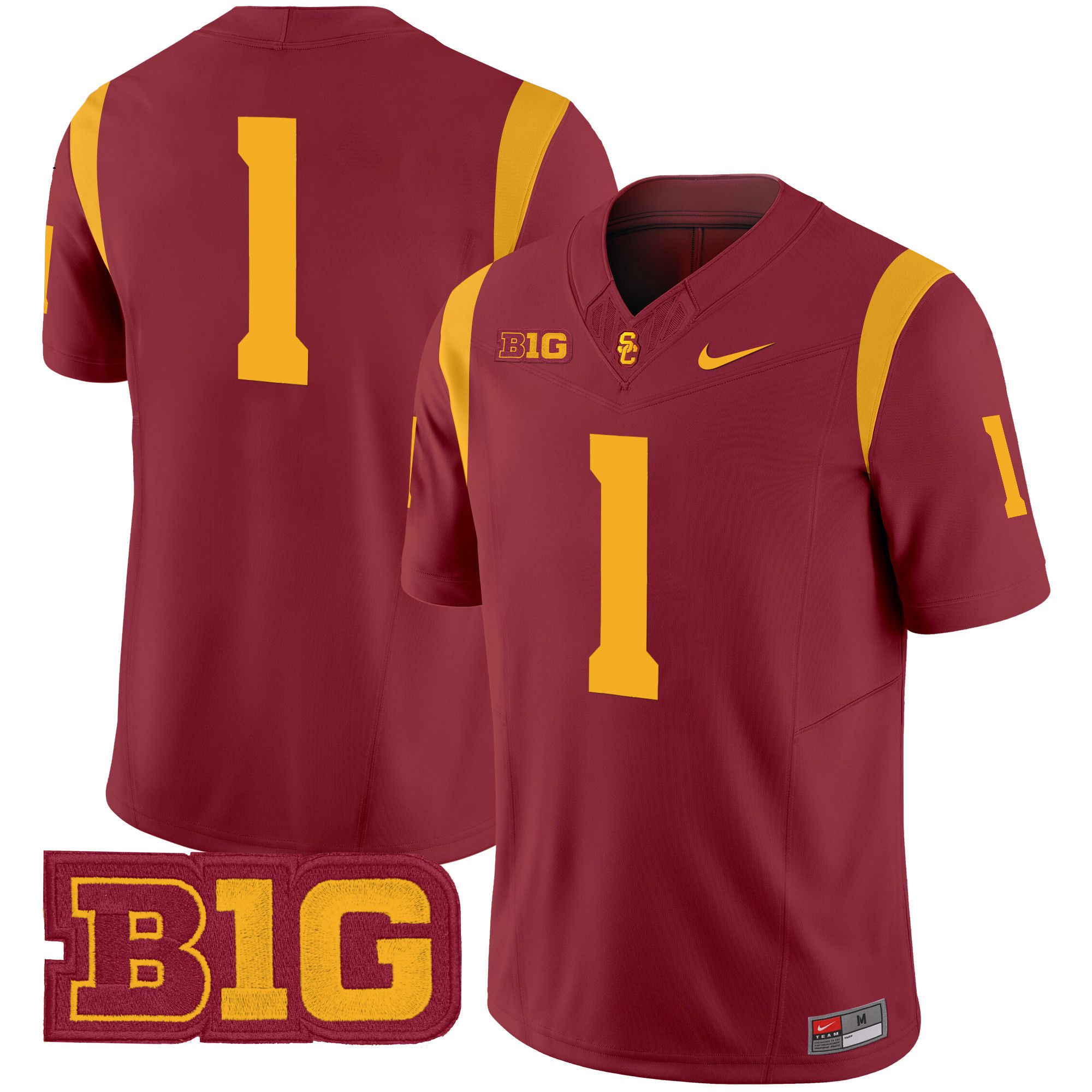 Men USC Trojans #1 No Name Red Nike 2024 Vapor Limited NCAA Jersey style 1->ncaa teams->NCAA Jersey